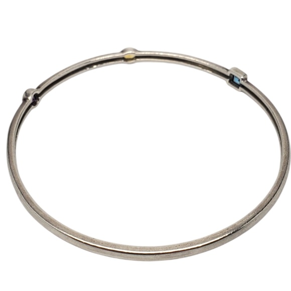 Alwand Vahan Sterling Silver & 14k Bezel Set Gemstone Bracelet #20671 - Picture 4 of 8